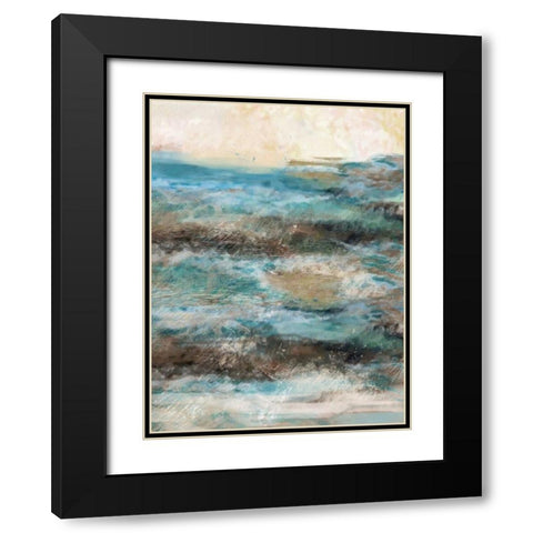 Waves 02 Black Modern Wood Framed Art Print with Double Matting by Alvarez, Cynthia