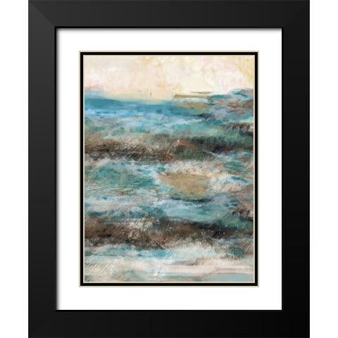 Waves 02 Black Modern Wood Framed Art Print with Double Matting by Alvarez, Cynthia