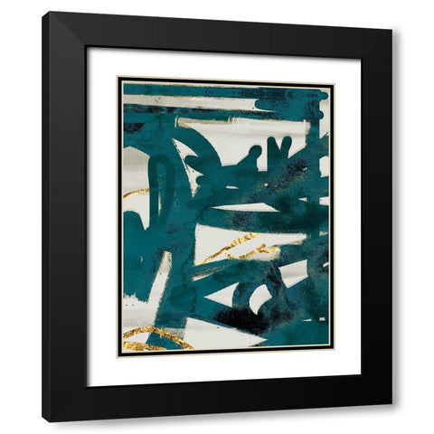 Teal and Flare 1 Black Modern Wood Framed Art Print with Double Matting by Alvarez, Cynthia