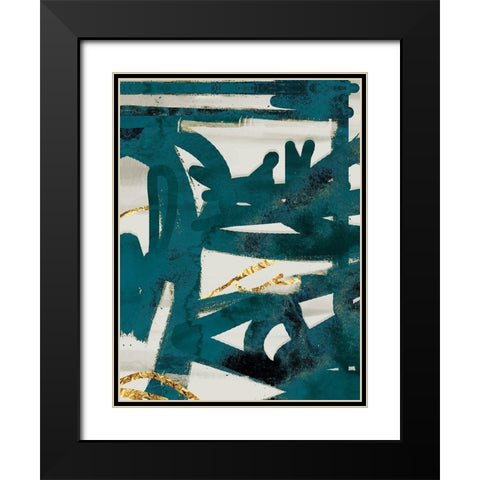 Teal and Flare 1 Black Modern Wood Framed Art Print with Double Matting by Alvarez, Cynthia