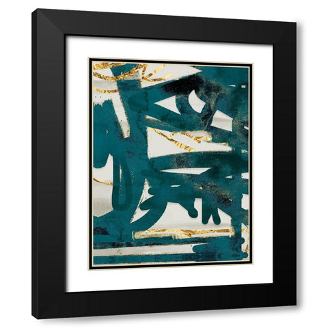 Teal and Flare 2 Black Modern Wood Framed Art Print with Double Matting by Alvarez, Cynthia