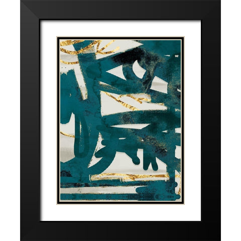 Teal and Flare 2 Black Modern Wood Framed Art Print with Double Matting by Alvarez, Cynthia