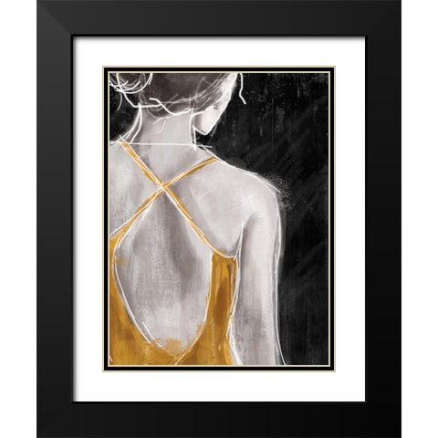 Gold on The Town 1 Black Modern Wood Framed Art Print with Double Matting by Alvarez, Cynthia