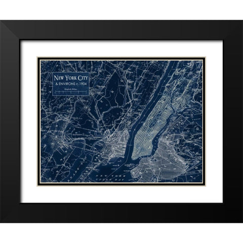 Environs NYC Black Modern Wood Framed Art Print with Double Matting by Stevens, Carole