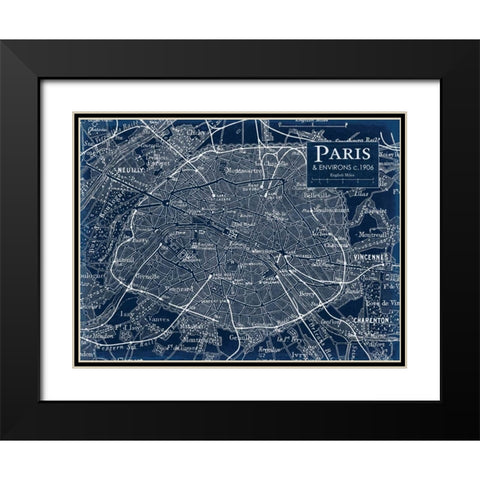 Environs  Paris Black Modern Wood Framed Art Print with Double Matting by Stevens, Carole