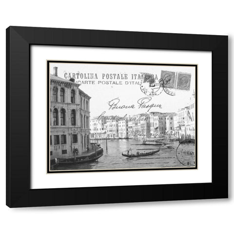 Vintage Venezia I Black Modern Wood Framed Art Print with Double Matting by Stevens, Carole