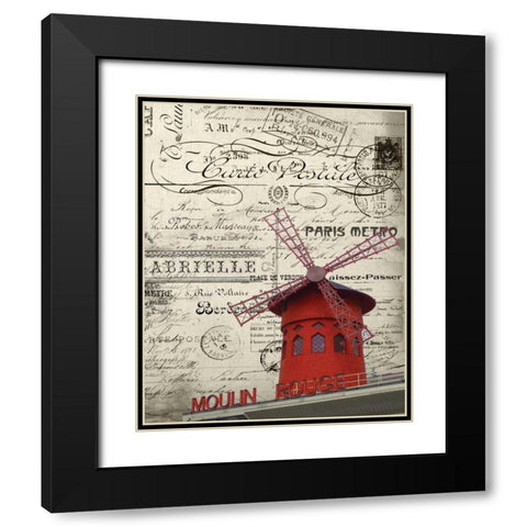 Eco Vintage Paris 2 Black Modern Wood Framed Art Print with Double Matting by Stevens, Carole