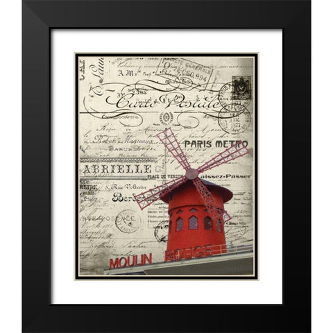 Eco Vintage Paris 2 Black Modern Wood Framed Art Print with Double Matting by Stevens, Carole