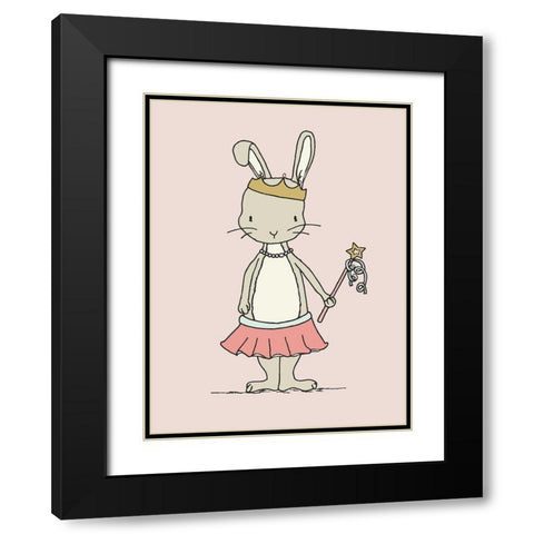Bunny Princess Black Modern Wood Framed Art Print with Double Matting by Sweet Melody Designs