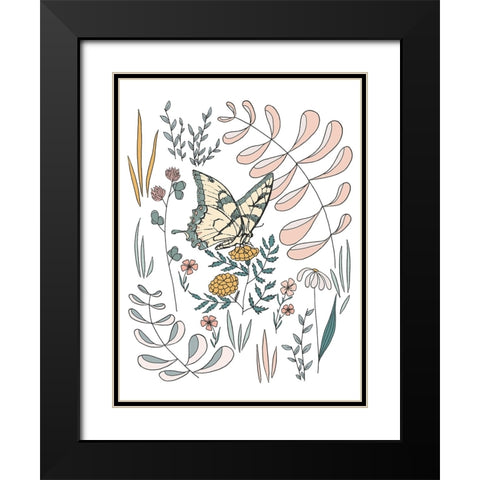 Butterfly PollinatorButterfly Pollinator Black Modern Wood Framed Art Print with Double Matting by Sweet Melody Designs
