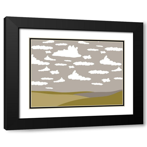 Cloudscape 1 Black Modern Wood Framed Art Print with Double Matting by Sweet Melody Designs