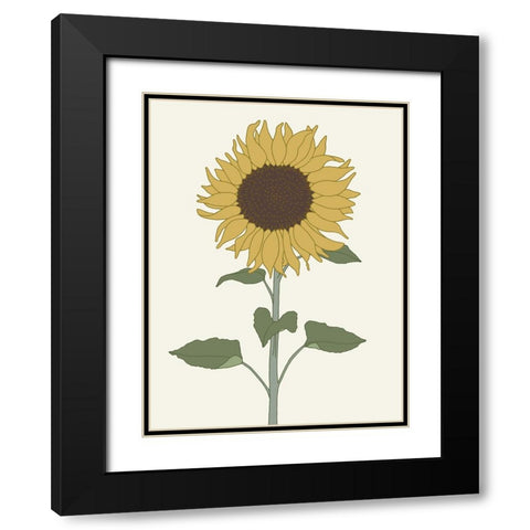 Sunflower 1 Black Modern Wood Framed Art Print with Double Matting by Sweet Melody Designs
