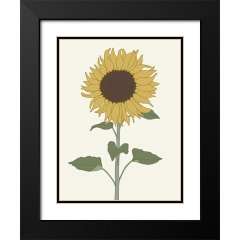 Sunflower 1 Black Modern Wood Framed Art Print with Double Matting by Sweet Melody Designs