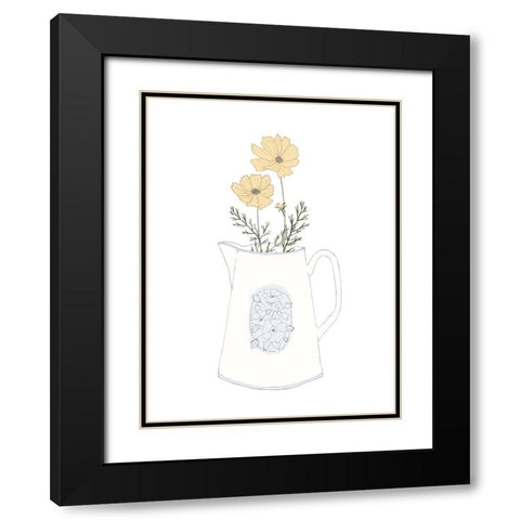 Flower Pitcher Black Modern Wood Framed Art Print with Double Matting by Sweet Melody Designs