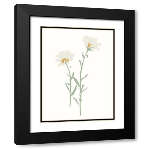 Wildflower Oxeye Daisy Black Modern Wood Framed Art Print with Double Matting by Sweet Melody Designs