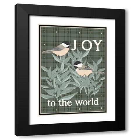 Chickadee Joy Black Modern Wood Framed Art Print with Double Matting by Sweet Melody Designs