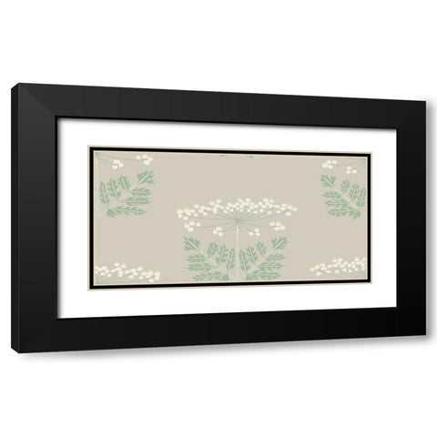 Queen Annes Lace Block Pattern Black Modern Wood Framed Art Print with Double Matting by Sweet Melody Designs