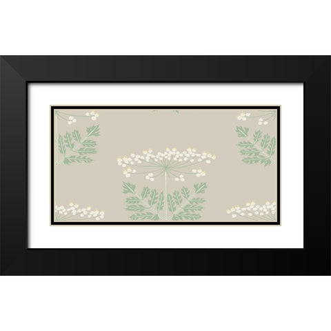 Queen Annes Lace Block Pattern Black Modern Wood Framed Art Print with Double Matting by Sweet Melody Designs