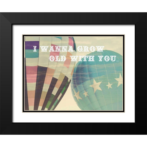 Grow Old Balloons Black Modern Wood Framed Art Print with Double Matting by Davis Ashley