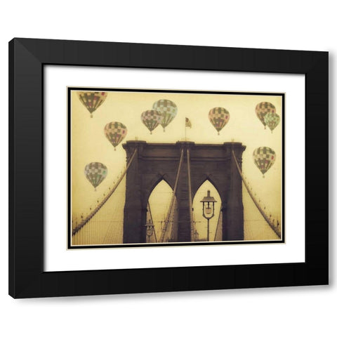 Bridge Balloons Black Modern Wood Framed Art Print with Double Matting by Davis Ashley