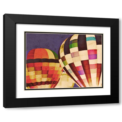 Three Hot Air Balloons Black Modern Wood Framed Art Print with Double Matting by Davis Ashley