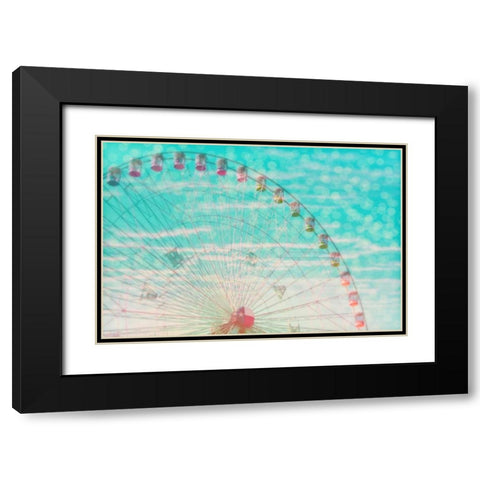 Skyline ferris wheel Black Modern Wood Framed Art Print with Double Matting by Davis Ashley