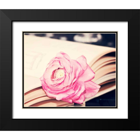 Ranuculus in book Black Modern Wood Framed Art Print with Double Matting by Davis Ashley
