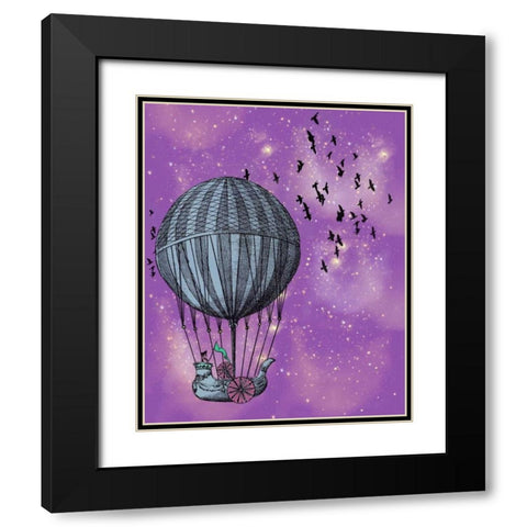Dream Balloon Black Modern Wood Framed Art Print with Double Matting by Davis Ashley