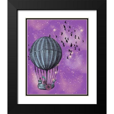 Dream Balloon Black Modern Wood Framed Art Print with Double Matting by Davis Ashley
