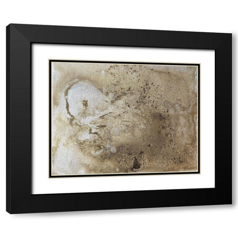 Metallic Pour Black Modern Wood Framed Art Print with Double Matting by Brown, Denise