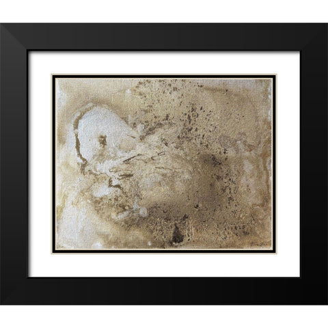 Metallic Pour Black Modern Wood Framed Art Print with Double Matting by Brown, Denise