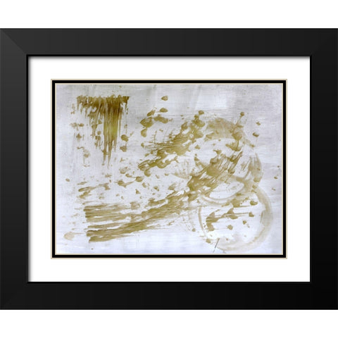 Rings and Strokes 2 Black Modern Wood Framed Art Print with Double Matting by Brown, Denise