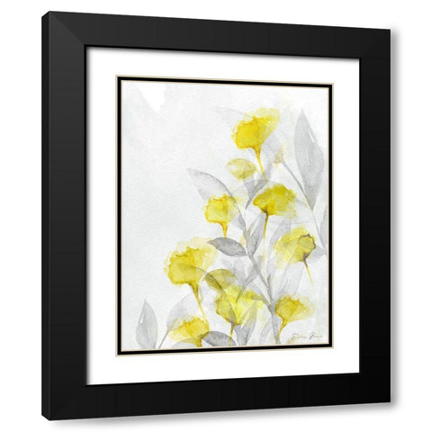 Modern Poppies 2  Black Modern Wood Framed Art Print with Double Matting by Brown, Denise