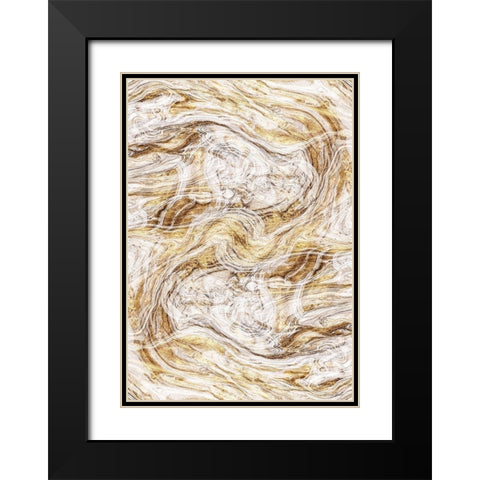 Organic Pour 1 Black Modern Wood Framed Art Print with Double Matting by Brown, Denise