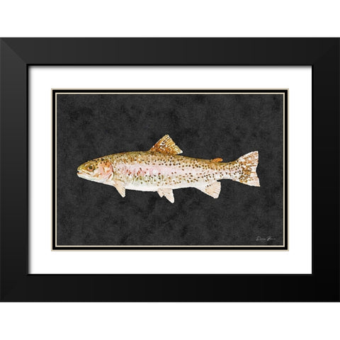Rainbow Trout Black Modern Wood Framed Art Print with Double Matting by Brown, Denise