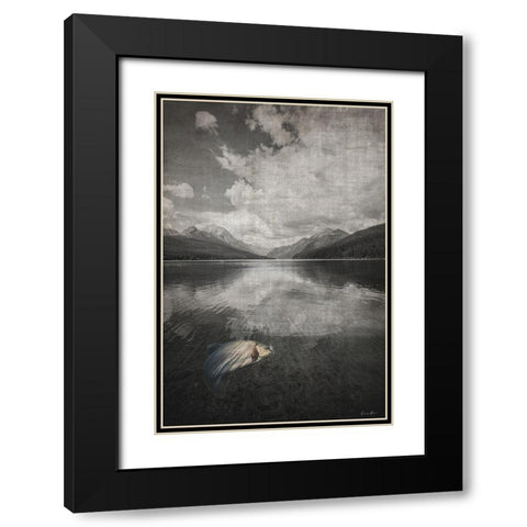 Fall Lake Trout Black Modern Wood Framed Art Print with Double Matting by Brown, Denise
