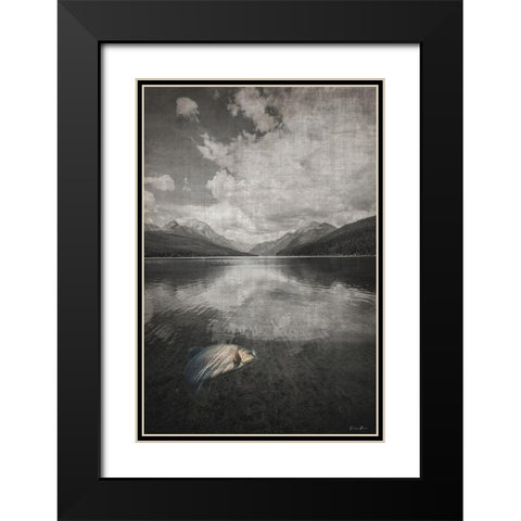 Fall Lake Trout Black Modern Wood Framed Art Print with Double Matting by Brown, Denise