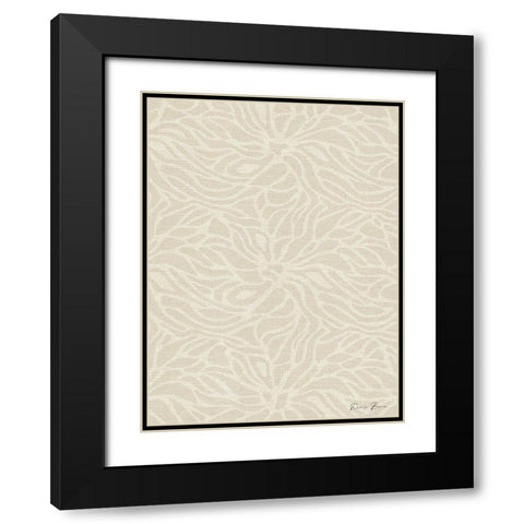 Beige Fabric Pattern Black Modern Wood Framed Art Print with Double Matting by Brown, Denise
