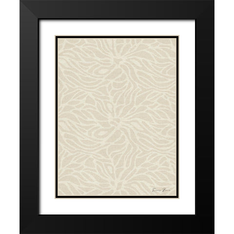 Beige Fabric Pattern Black Modern Wood Framed Art Print with Double Matting by Brown, Denise