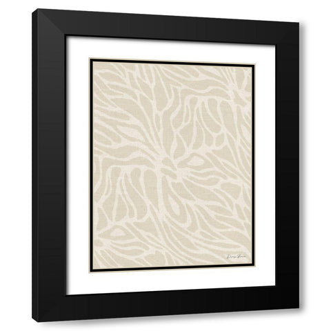Beige Fabric Pattern 2.0 Black Modern Wood Framed Art Print with Double Matting by Brown, Denise