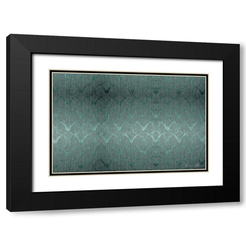 Blue Fabric Linear Burn Black Modern Wood Framed Art Print with Double Matting by Brown, Denise