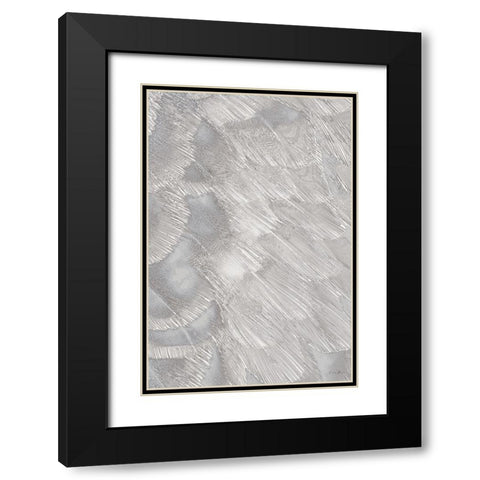 Feather Pattern Black Modern Wood Framed Art Print with Double Matting by Brown, Denise