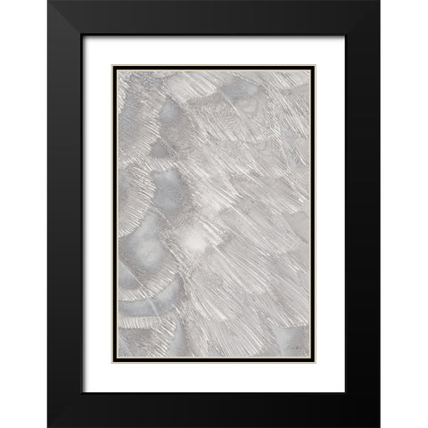 Feather Pattern Black Modern Wood Framed Art Print with Double Matting by Brown, Denise