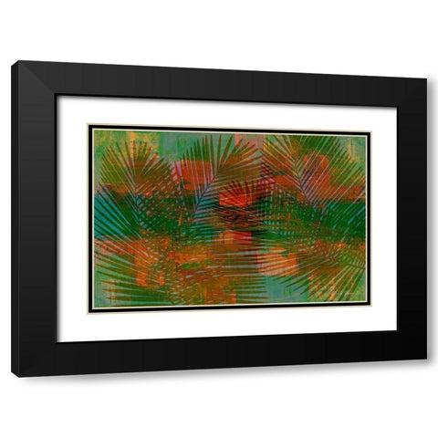 Modern Palm Large Black Modern Wood Framed Art Print with Double Matting by Brown, Denise