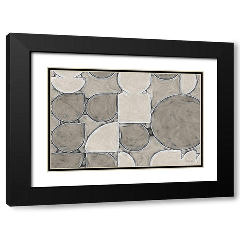 Modern Shapes Black Modern Wood Framed Art Print with Double Matting by Brown, Denise