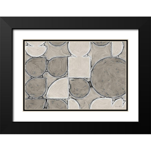Modern Shapes Black Modern Wood Framed Art Print with Double Matting by Brown, Denise
