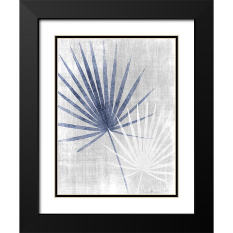 Navy Palm Silhouette 2 Black Modern Wood Framed Art Print with Double Matting by Brown, Denise