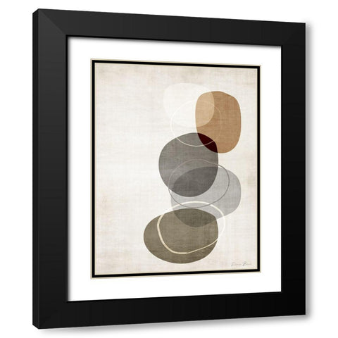 Mobo Stones 2 v2 Black Modern Wood Framed Art Print with Double Matting by Brown, Denise