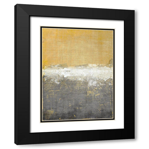Golden Abstract 3 Black Modern Wood Framed Art Print with Double Matting by Brown, Denise