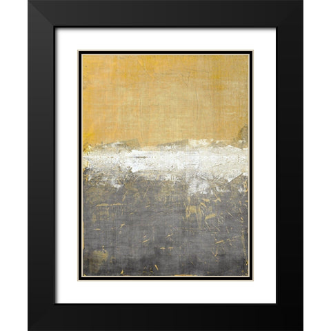 Golden Abstract 3 Black Modern Wood Framed Art Print with Double Matting by Brown, Denise